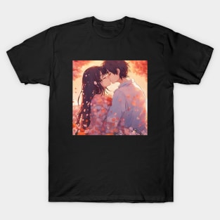 Anime couple sharing an intimate moment T-Shirt